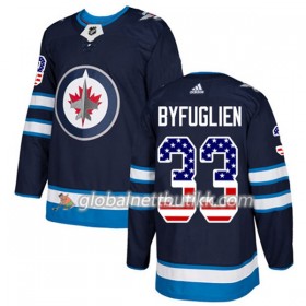 Winnipeg Jets Hockeydrakt Dustin Byfuglien 33 2017-2018 USA Flag Fashion Blå Adidas Authentic - Herre